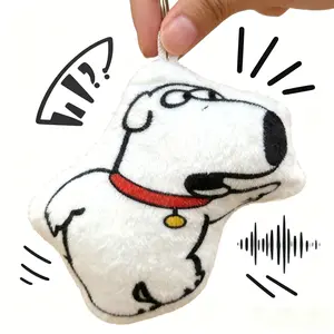 【God Guides You to Click】Bad Day Buster Talking Brian Dog Keychain - Hilarious Stress Relief Gag Gift, Foul-Mouthed Dog Sound Toy, Perfect for Road Rage & Office Woes, Unique White Elephant Present
