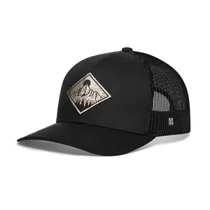Diamond Mountain and Trees Trucker Hat  |  Black Outdoors Snapback