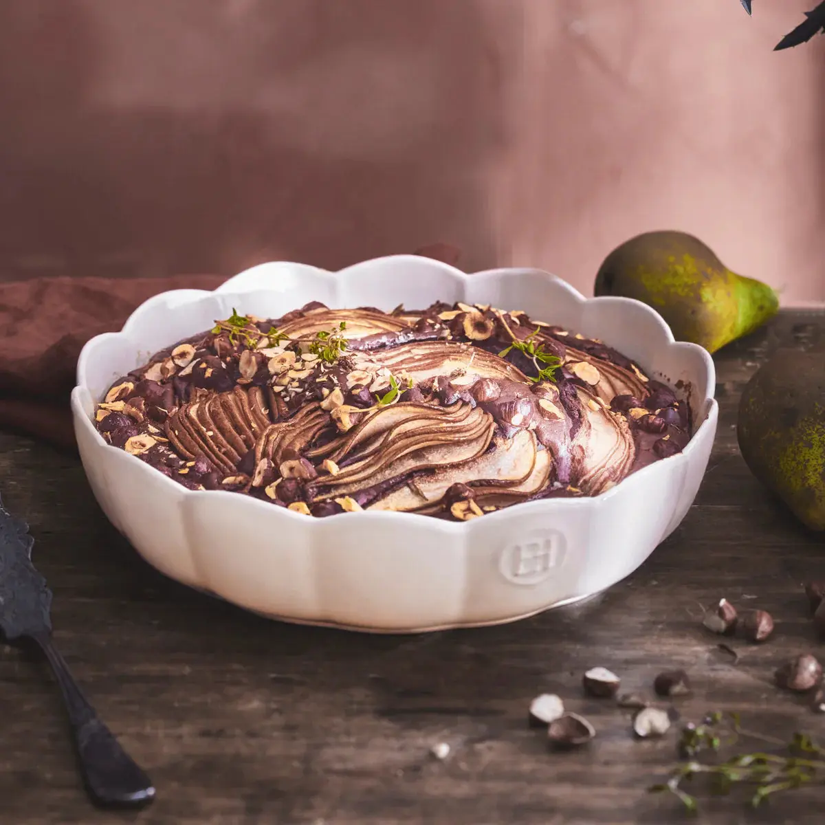 Traditional Chemical-Free Round Ceramic Madeleine Plates - Oven-Safe Bakeware Dishes for Baked Desserts, Ceramic Plate