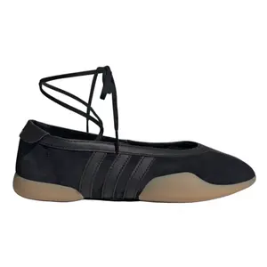 Adidas Taekwondo Mei Ballet Black Gum Women's Flat Sneaker JQ0669 Authentic Suede Fashion Stripes Dancing Comfort Athletic Training Shoes