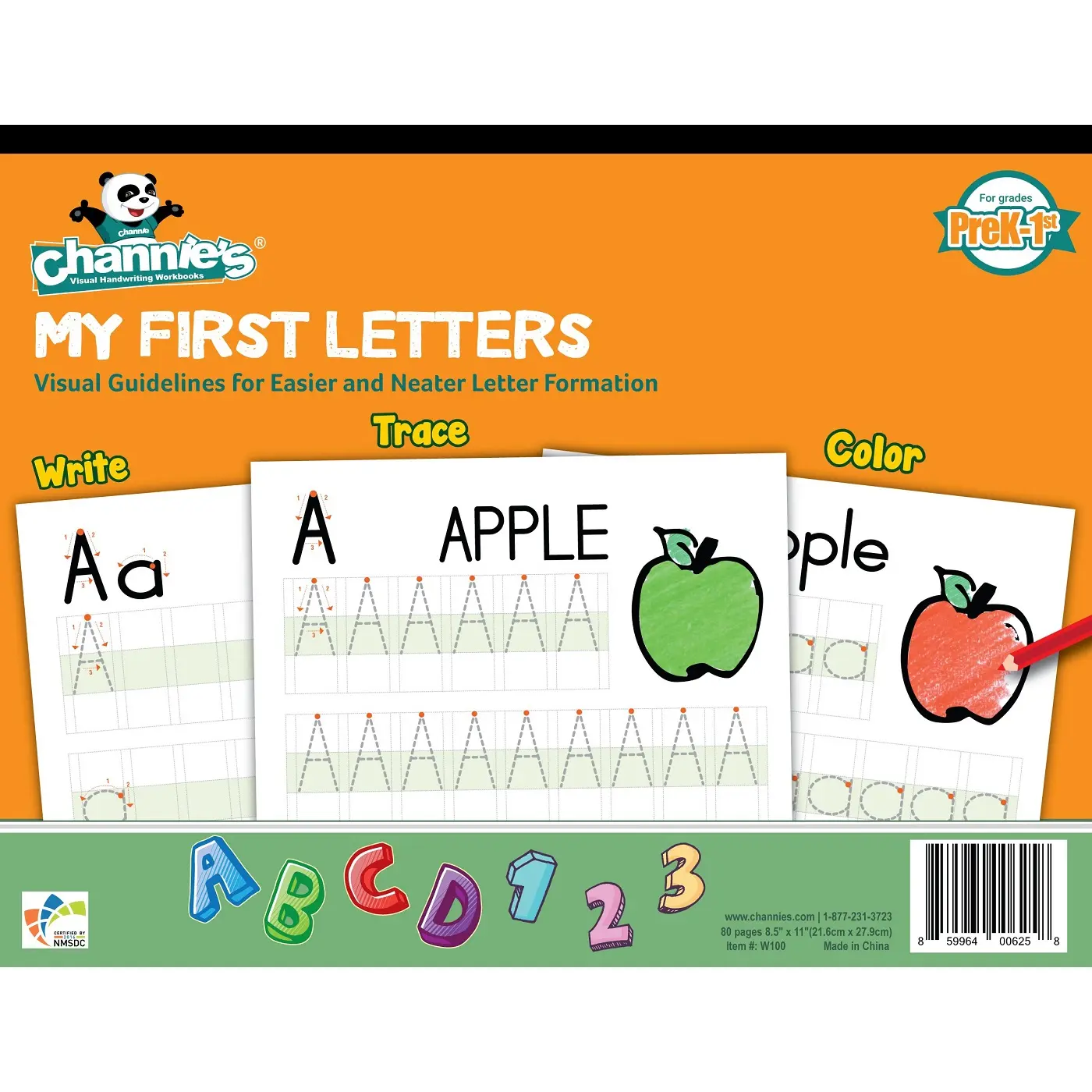 My First Letter Workbook – Visual Handwriting Practice for Early Learners  Visual Writing Paper | Grades Pre-K – K | Tracing, Writing & Coloring