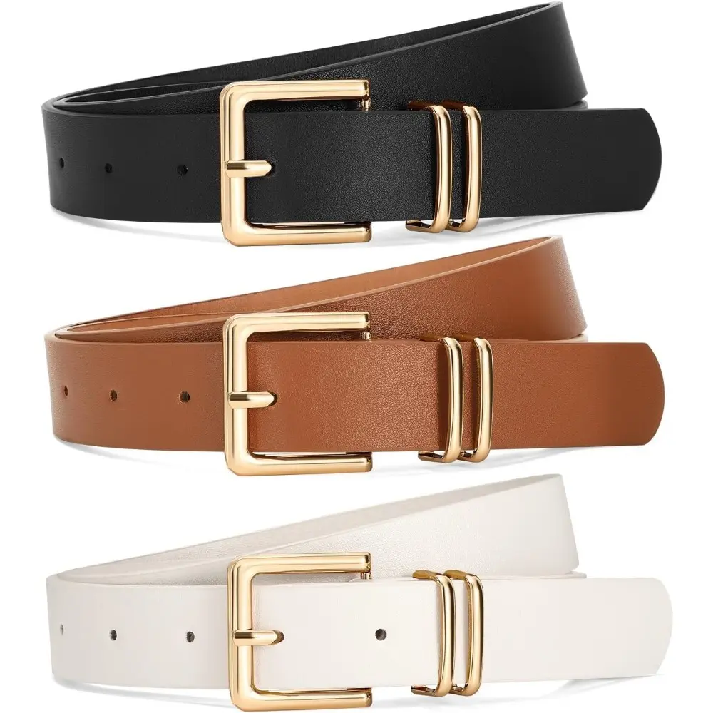 3 PACK Women Leather Belts for Jeans Pants Dresses Fashion  display picture 2