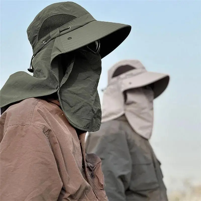 bucket hat, summer sunscreen, sun hat, men's outdoor hiking hat, fishing face cover, neck protection, integrated hat, large-brimmed sun hat bucket hat, summer sunscreen, sun hat, men's outdoor hiking hat, fishing face cover, neck protection, integrated hat, large-brimmed sun hat