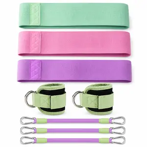 2-in-1 Glute & Leg Workout System – Resistance Bands Set with Ankle Straps & Cable Resistance Tubes (10/20/50 lbs), Home Gym Booty Training Kit for Hip & Thigh Shaping