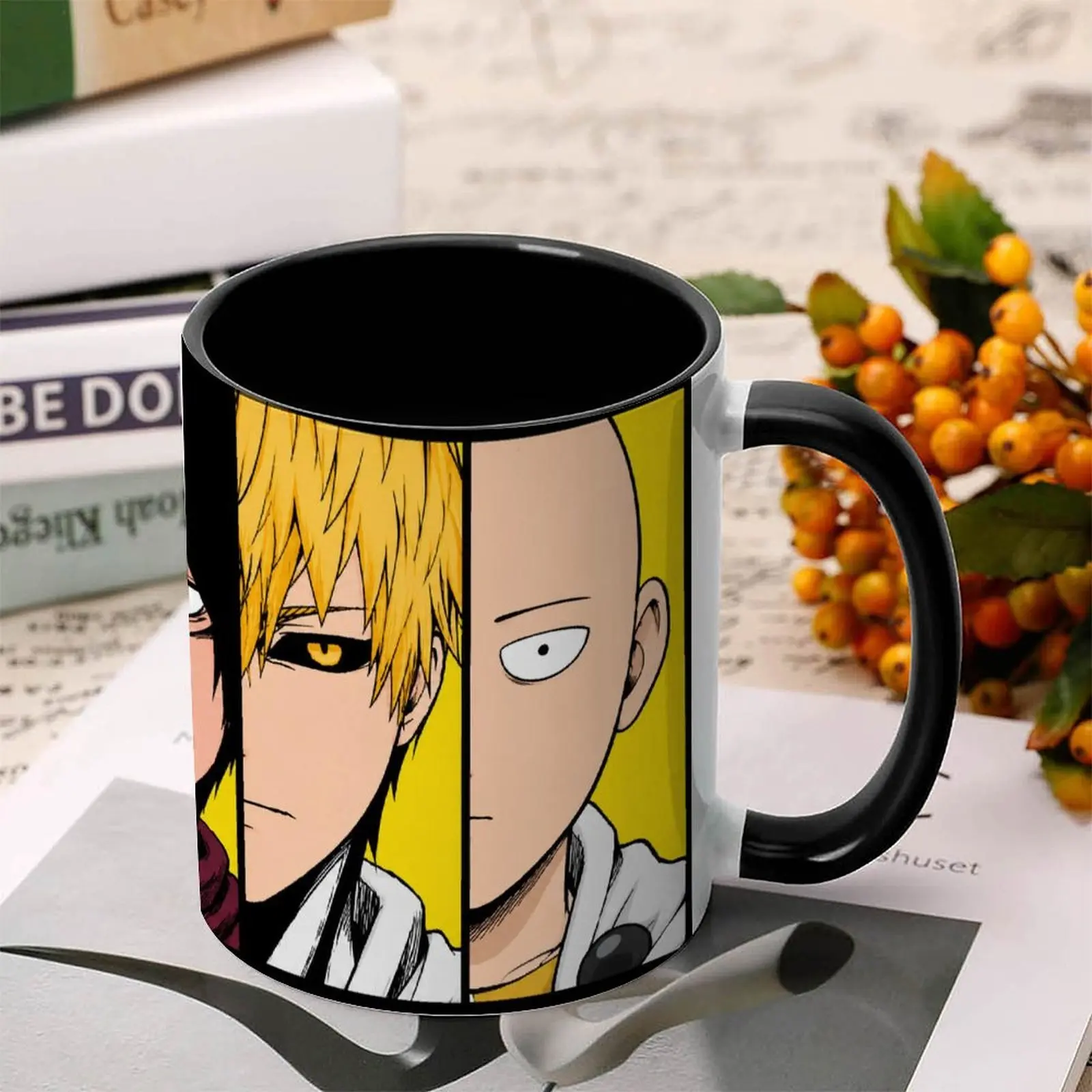 Anime Character Art Porcelain Coffee Mug with Handle - Vibrant Kitchen Drinkware for Fans, Daily Use