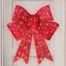 Best Choice Products Pre-Lit Christmas Bow, Large Outdoor LED Lighted Holiday Décor w/ 8 Light Functions, Hook