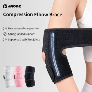 Breathable Full Coverage Elbow Support Brace, with Spring Supporter and Adjustable Straps, Comfortable and Durable Elbow Protector