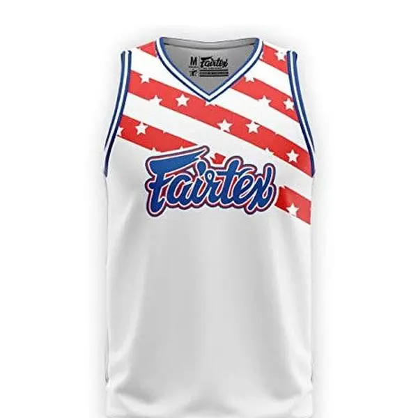 Fairtex Men's USA Muay Thai Tank Top - Breathable Sleeveless Performance Jersey for Training, Boxing & Gym Clothes, Gymclothes