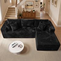 Without Ottoman Balck Right Chaise