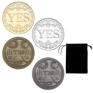 Decision Coin Set, 4 Counts/set Double-sided Embossed Coin with Storage Bag, Home Decor Decorative Ornament, Gift for Friend and Family, Desk Ornament, Desktop Decorative Ornament, Decoration, Home Decor Ornaments, Decoration Items