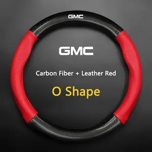 Universal Car Steering Wheel Cover, Carbon Fiber Leather, Anti-Slip, Fashionable, Fits Gmc Savana, Yukon, Envoy, Hummer, Acadia