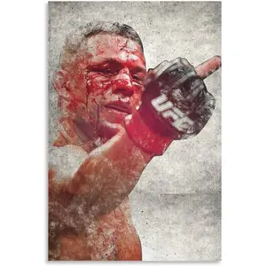 Nate Diaz Canvas Poster Wall Art Decor Print Picture Oil Paintings for Living Room Bedroom Decoration Poster Gift