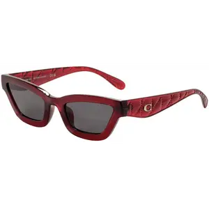 Coach Women's 55mm Transparent Deep Red Sunglasses HC8420U-587487-55