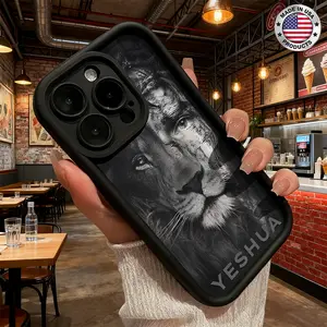 Cool Black White Lion Portrait Artistic Aesthetic Design Case for iPhone 17 16 15 14 Pro Max 13 12 11 XR XS Plus Air Slim Shockproof Anti Drop Protective Durable TPU Cover