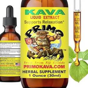 Drops | Natural Kava from Fiji | Fast Acting Kava Root Extract for Calming & Relaxation | 50 mg Potent Kavalactones | 1 oz