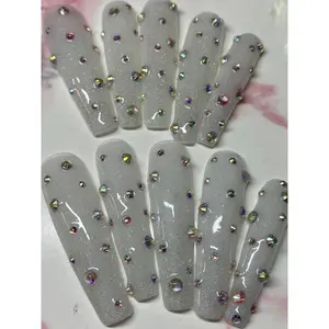 HERE COMES THE BRIDE | COFFIN | XL LONG | PRESS ON NAILS