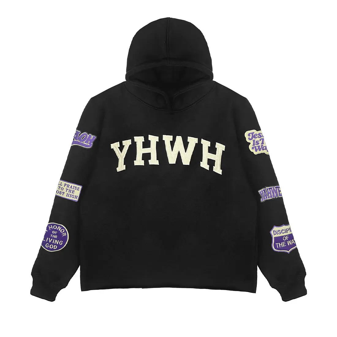 YHWH Patchwork Crop Hoodie