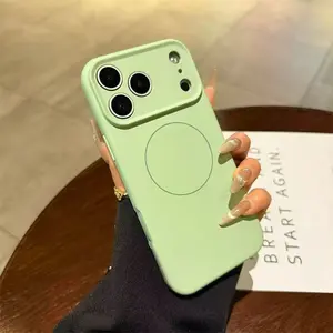 Liquid Silicone Magsafe Magnetic Protective Case for iPhone 17 16 15 14 13 12 Pro Max/pro/plus/17 Air, Full Camera Button Lens Protection Cover Accessories Durable