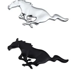 20.5x8CM Metal Car Front Grille Trunk Sticker Running Horse Badge Emblem For Ford Mustang 2.3T Shelby GT350 GT500 GT 2015-2017G