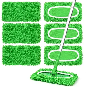 6Pcs Reusable Microfiber Mop Pads Compatible with Sweeper Mop Replacement Wet Mopping Pad Refills & Washable Dry Sweeping Cloths for Surface Hardwood Floor Cleaning