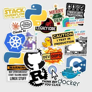 Sticker Pack 20 pcs Developer Coding Stickers, Tech Humor Vinyl Decals