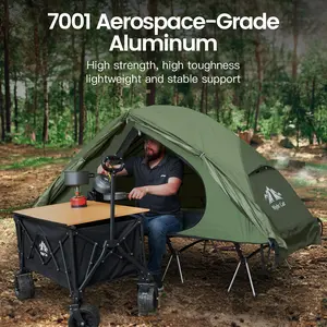 Night Cat Elevated Camping Cot Tent - 87"x28"x35" Waterproof Windproof Tents for Camping, Portable Shelter with Mosquito Net, Sturdy Anti-Roll Frame, Easy Setup Off-Ground Bed, Camping Survival Essentials