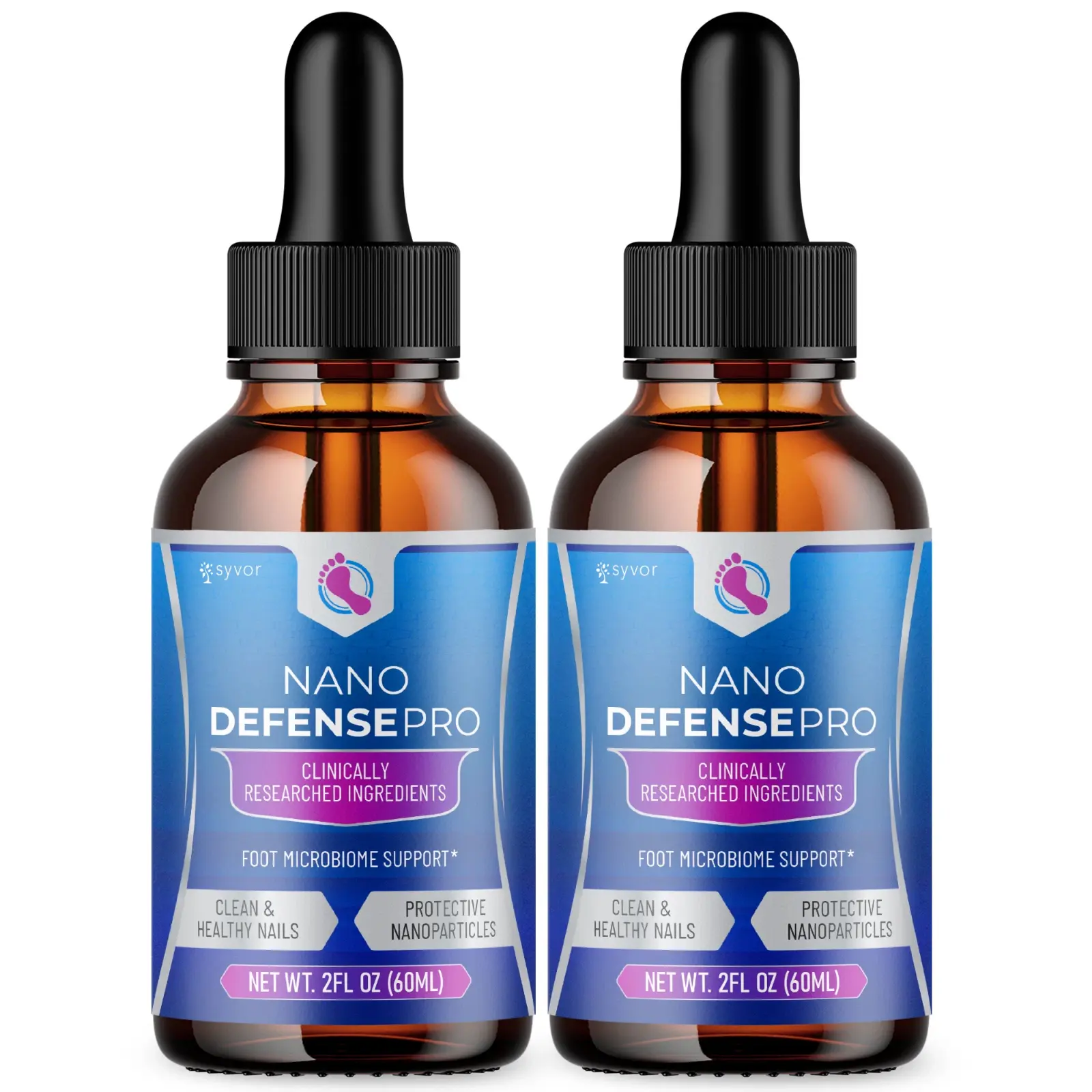 (2 Pack) Nano Defense Drops Advanced Nails Support Formula NanoDefense 60 Servs