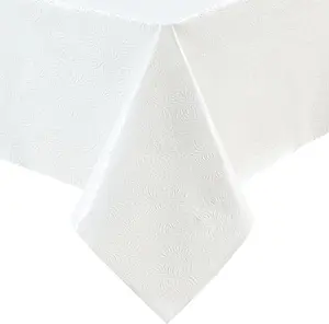 Elrene Home Fashions White Floral Embossed Print Table Pad Fabric - 3 Yard Cut, Protective Table Cover Protector for Dining & Kitchen Tables, 54"...