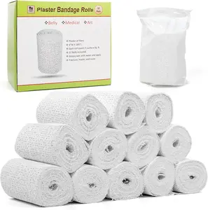 12 count Plaster of Paris Rolls - Fast Setting Gauze for Mache,  Casting,  Sculptures | Art and Craft , Wraps,