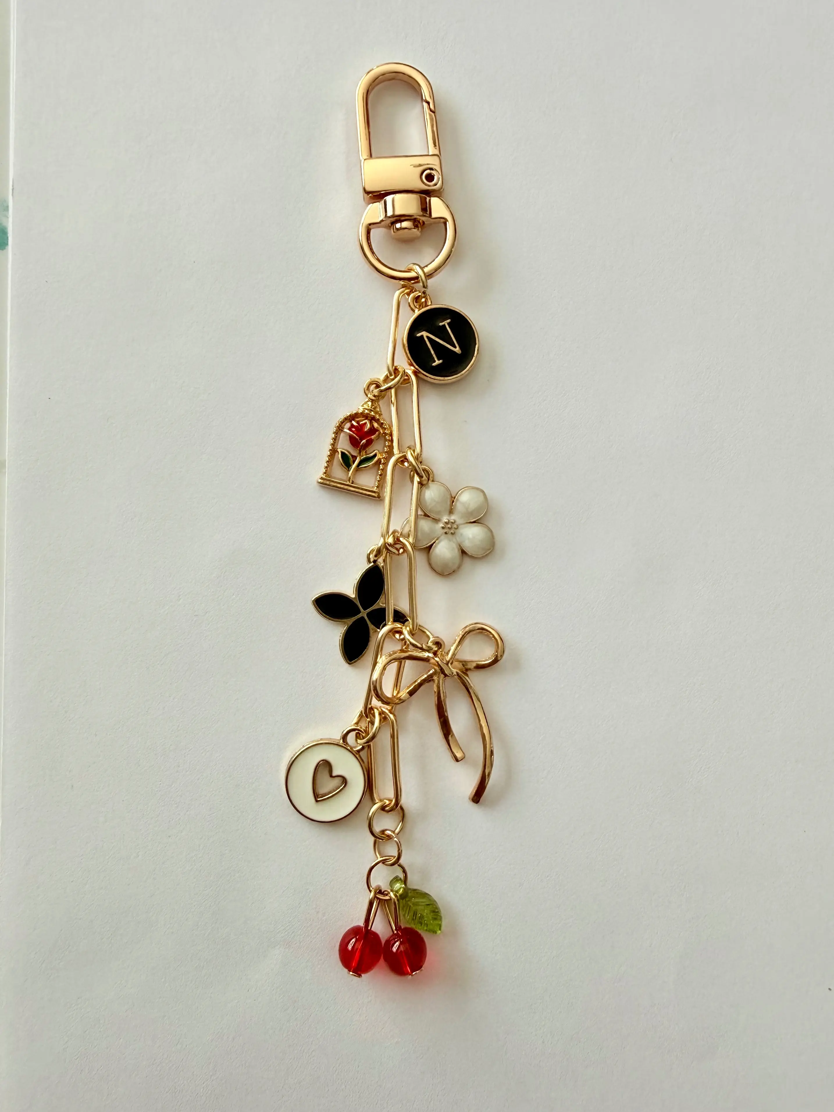 Cherry Blossom Charm Chain for Kindle, Nook, Kobo, E-reader, Tablet, Handbag, Planner | Cute Clip-On Accessories