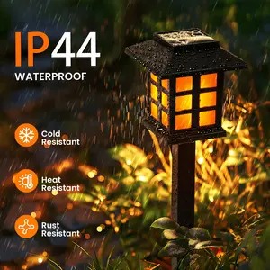 2pcs Outdoor Solar Lights, Flame Design, Automatic Switch, Ideal for Pathways, Lawns, Gardens, Courtyards, Solar Garden Decorative Lamps, Solar Garden Lantern