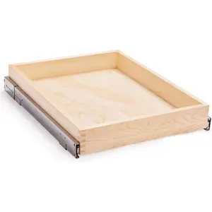 26''W x 21''D x 3''H Pull Out Cabinet Drawer Soft Close Slide Out Finished Wood Organizer for Kitchen, Bottom & Side Assembly, Wood Drawer Part Width is 25inch