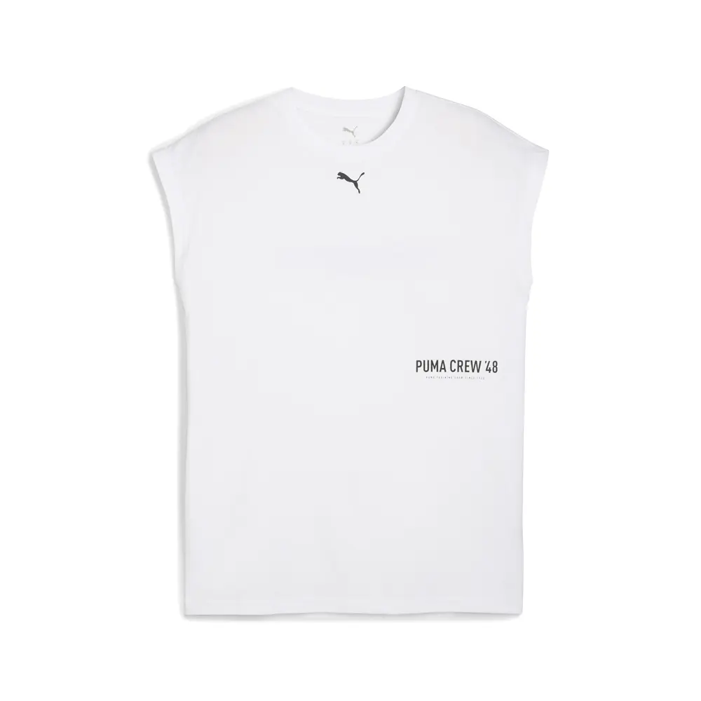 PUMA Womens Graphic Cutoff Tank Casual - White