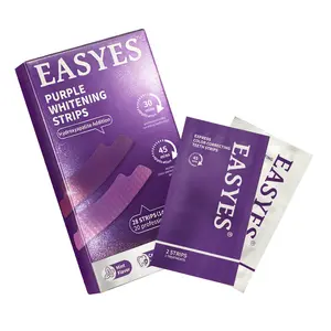 【Easyes】 Purple Teeth Whitening Strips - 7/14 Whitening Sessions Residue-Free Non-Slip Dry Strip Technology Safe for Enamel Non Sensitive Teeth Whitening Neutralizes Yellow Teeth-W