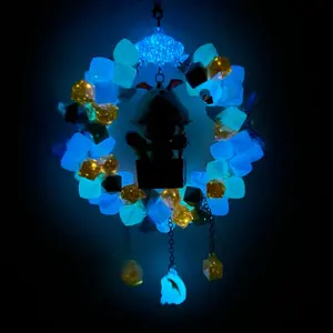 Glow In Dark Car Hanger (Doll Can Change) Hanging Decor Wall Decor Window Charms Desk Decor Table Decor Car Charms Ornaments Valentine's Day Gift Birthday Gift Figures Crafts Handmade Beads Cute Shiny Hangable Decoration Switch Nature