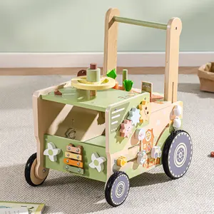 ROBUD Wooden Baby Push Walker Green Farm