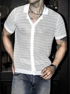 2026 #SummerVibes New Spring & Autumn Minimalist Style Fashion Trend High-End Casual Short Sleeve Knitwear Unisex Adhesive Fiber Polyester