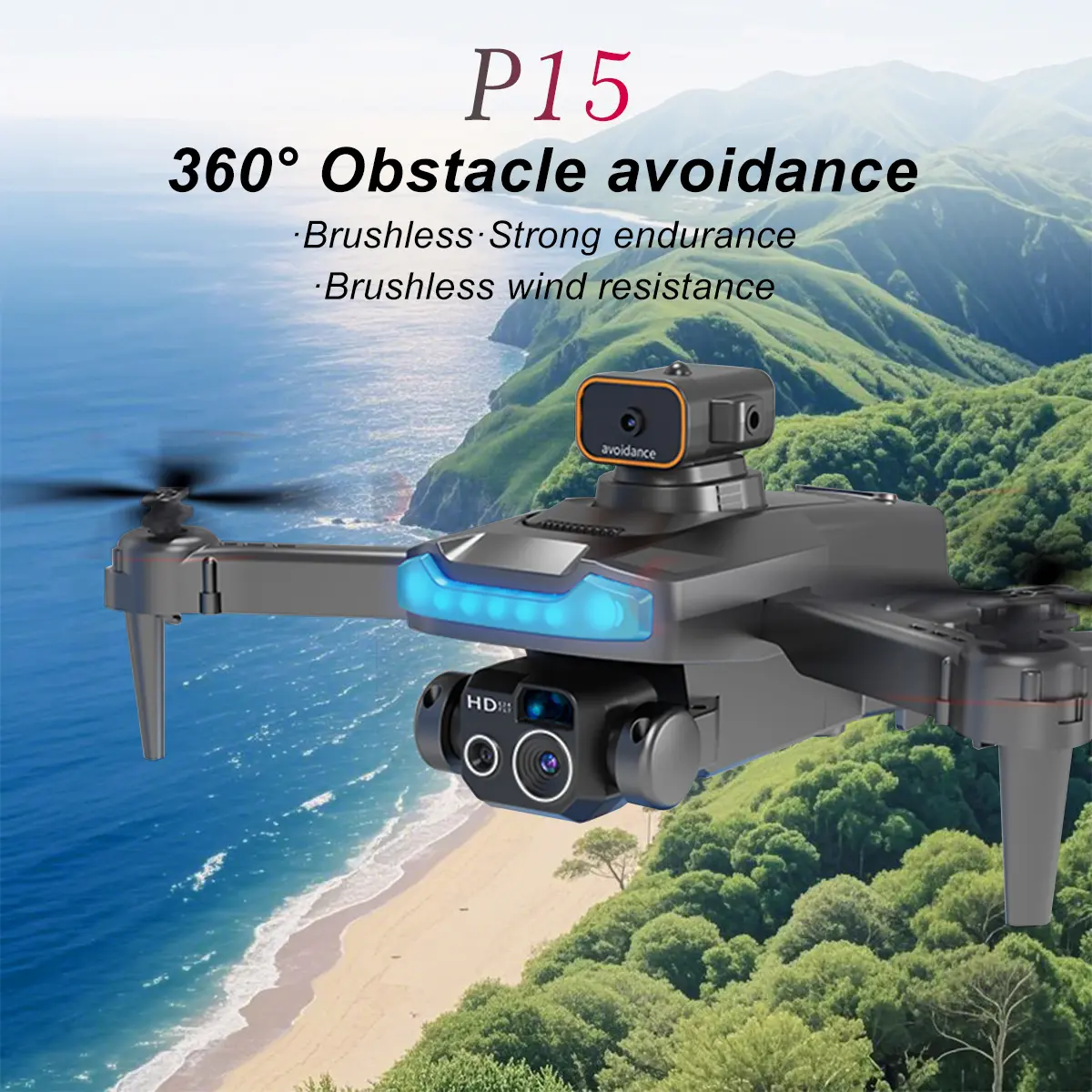 Todetana P15 Mini Drone, Dual Camera, 360° Flip, Headless Mode, Easy Flying RC Drone for Beginners