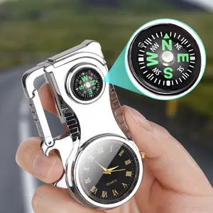 Multifunctional outdoor compass, bottle opener and timer.