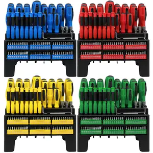100-Piece Magnetic Screwdriver Set with Plastic Racking, Includes SAE & Metric Hex Keys, Precision Screwdriver and Magnetizer Demagnetizer DIY Tools for Men Tools Gift screwdriver  kit