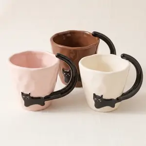 Noir Cat Embossed Ceramic Mug · 10 oz