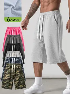 Men’s sports shorts three-piece set — elastic drawstring shorts suitable for basketball, fitness, and running