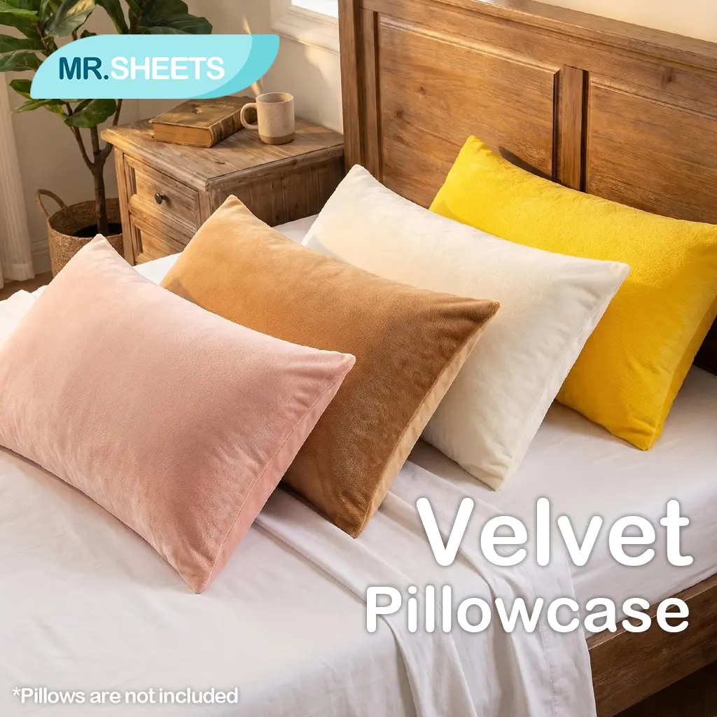 NTBAY Luxury Crystal Velvet Pillow Shams (Set of 2) - High-Density, Wrinkle-Resistant, Smooth Finish, Lustrous Covers for Bedroom Decor, Luxurious Bedding Accents
