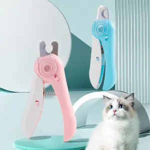 Pet Nail Clipper with LED Light, Battery Included, Comfortable Grip, Prevents Nails Flying Away, Cat and Dog Nail Trimmer