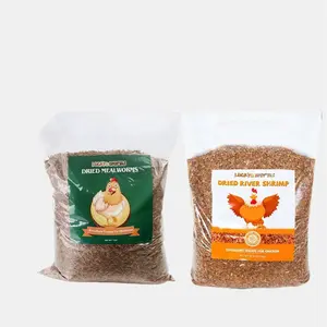 LuckyQworms Premium Protein Combo Pack - 5 lbs Dried Mealworms & 5 lbs Dried River Shrimp for Chickens Ducks Birds Fish & Reptiles Natural Treats US Origin