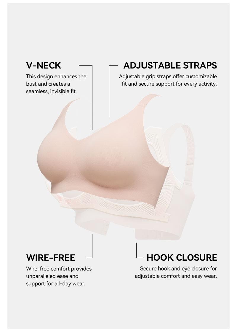 COMFELIE S-3XL Plus Size Wireless Bra for Women ,Seamless Bra with Support Bralette, Comfort Lightly Lined Full Coverage Bra EB061-62, 1 Pack