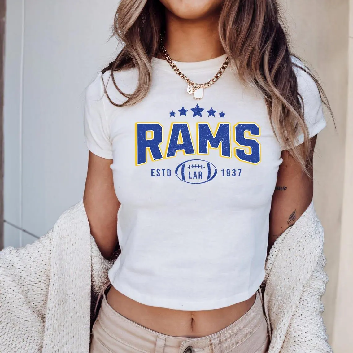 Rams Baby Tee, Retro Football Graphic Shirt, Game Day Fan Tee, Vintage Fan Gift