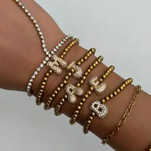 EVRY JEWELS Gold or Silver Plated Women's Adore Me Beaded Bracelet