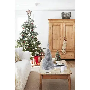 2' Silver Tabletop Tree with Stand