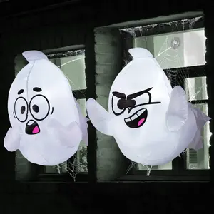 2 Pack Halloween Inflatable Window Ghost with Build-in LED, 2.6 FT Tall Blow Up Inflatable Scary Flying Ghost Broke Out from Window for Halloween Outdoor, Yard, Garden, Lawn Decoration